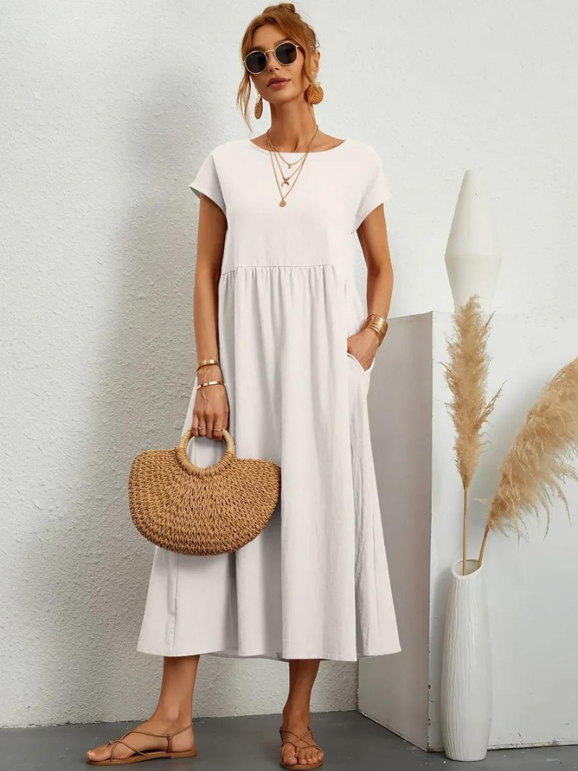 Rubis™ | Robe essentielle élégante en coton et lin
