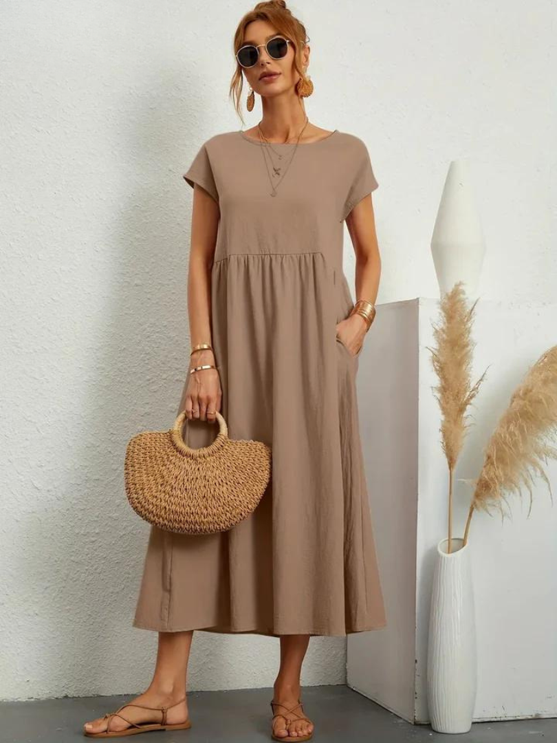 Rubis™ | Robe essentielle élégante en coton et lin