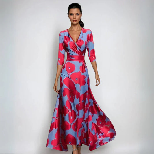 Émilie™ | Robe portefeuille florale élégante