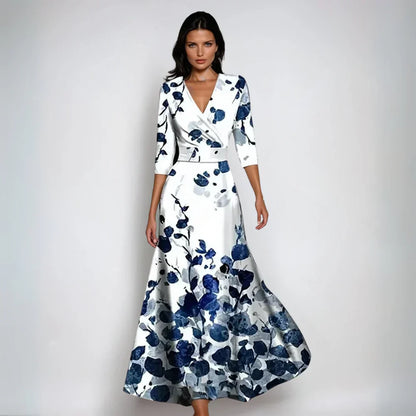 Émilie™ | Robe portefeuille florale élégante