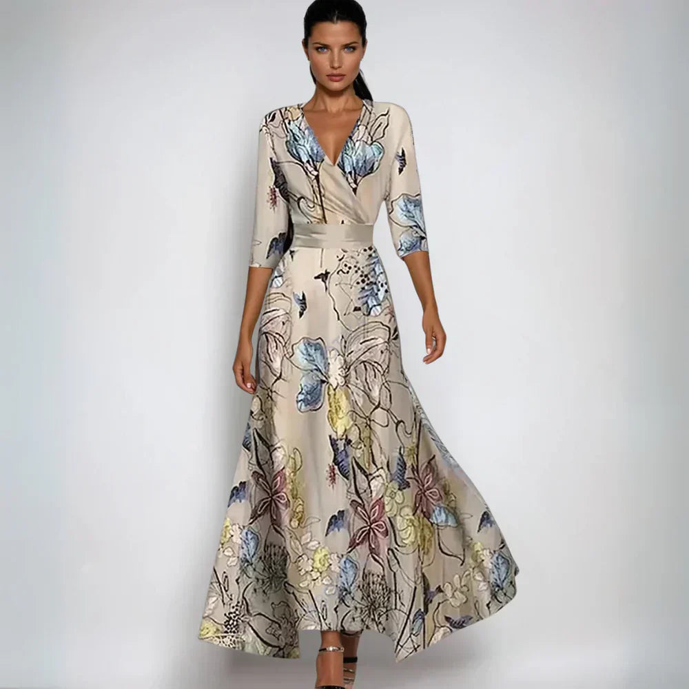 Émilie™ | Robe portefeuille florale élégante