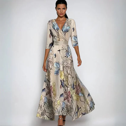 Émilie™ | Robe portefeuille florale élégante
