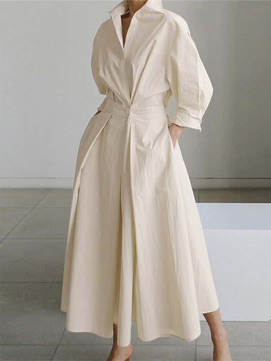 Clémence™ | Robe midi boutonnée