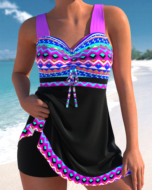Élise | Maillot de bain avec fermeture à lacets et motif rayé