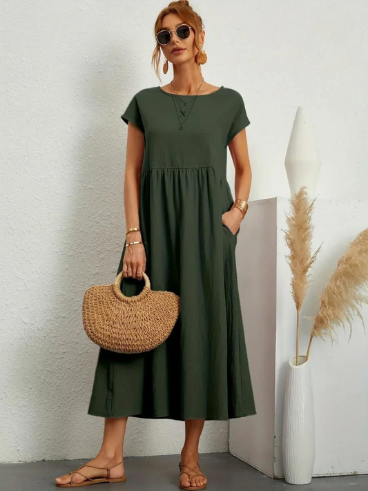 Rubis™ | Robe essentielle élégante en coton et lin