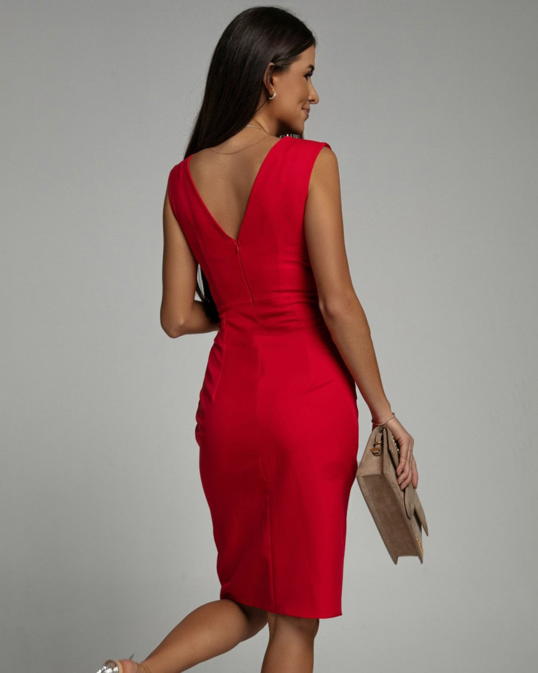 Florine | Robe ajustée avec col V et fente