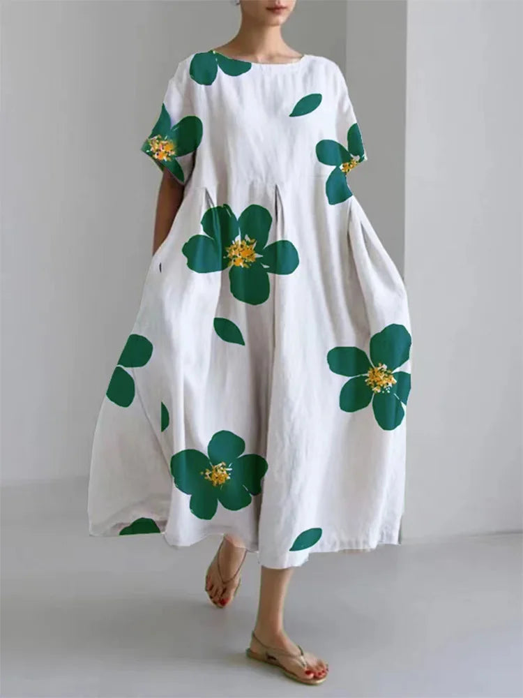 NORA - ROBE FLEURI COL ROND PRINTEMPS