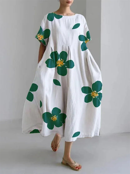NORA - ROBE FLEURI COL ROND PRINTEMPS
