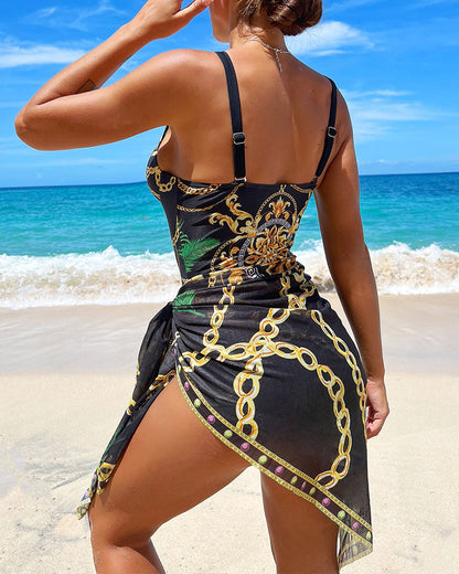 Marie | Maillot de bain une pièce push-up avec jupe de plage