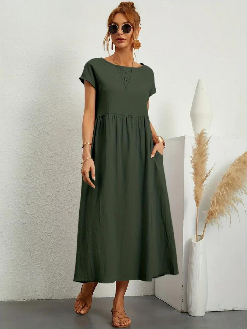 Rubis™ | Robe essentielle élégante en coton et lin