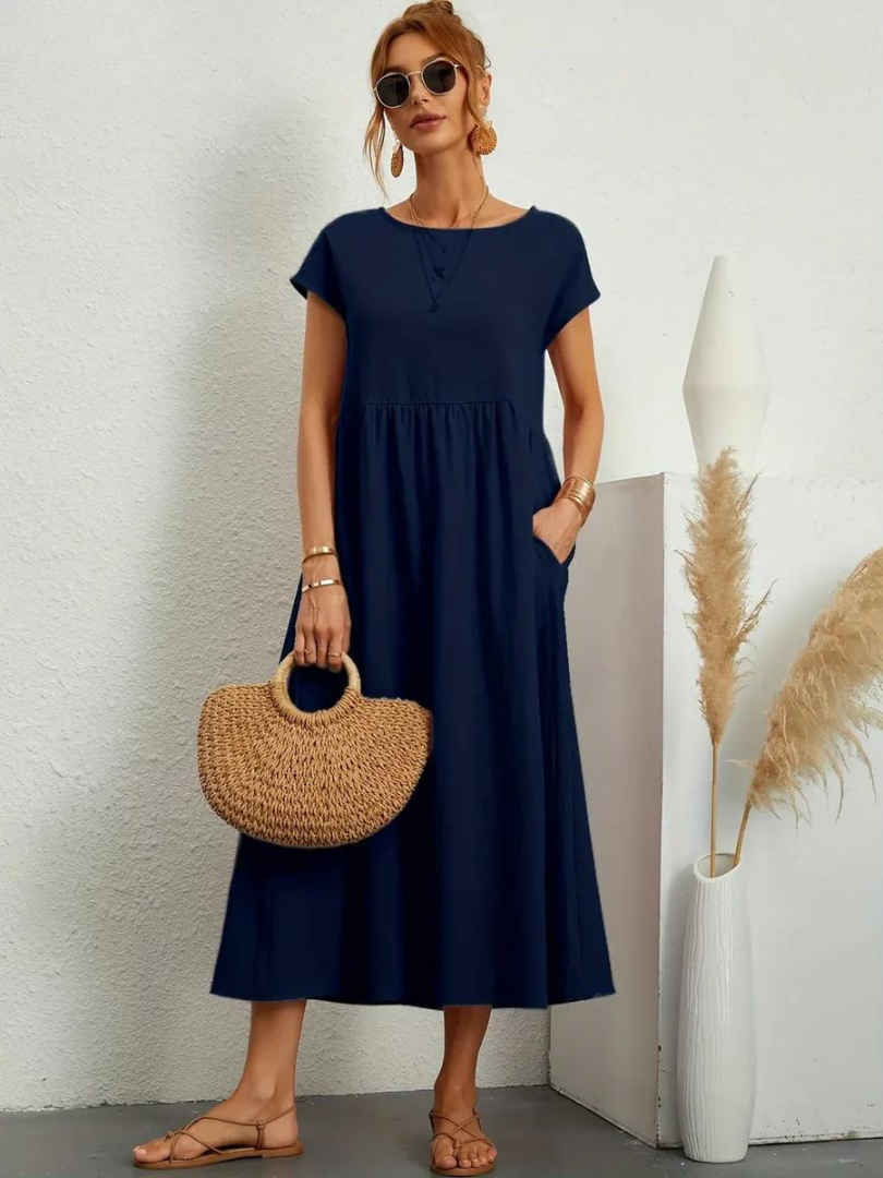 Rubis™ | Robe essentielle élégante en coton et lin
