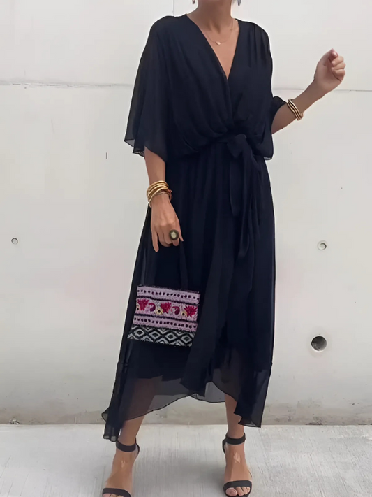 Astrid | Robe portefeuille midi intemporelle