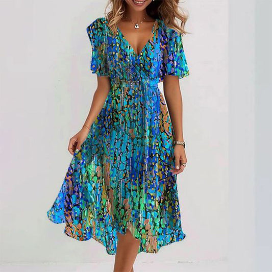 Sophie | Robe florale élégante à col en V