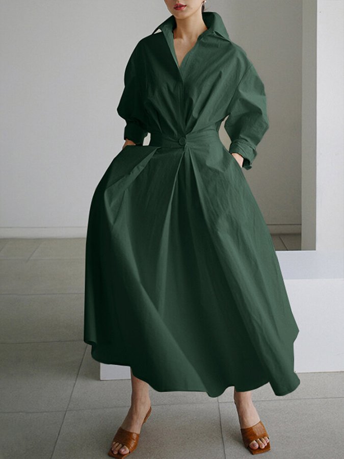 Clémence™ | Robe midi boutonnée