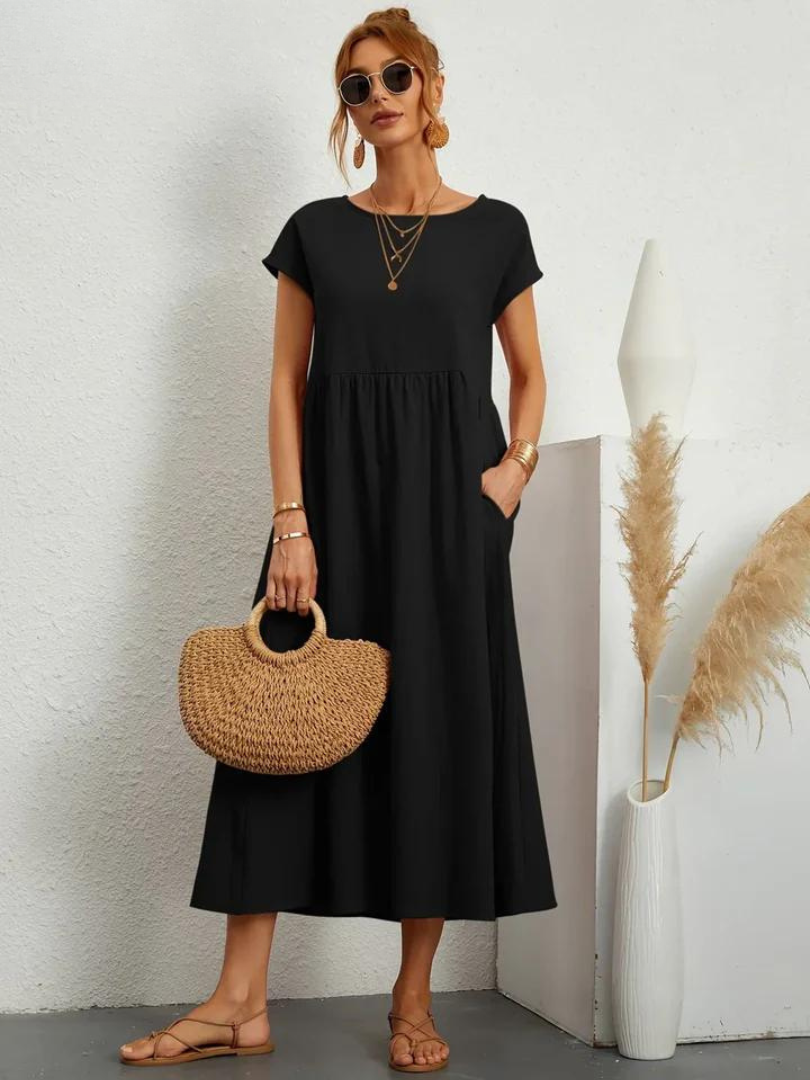 Rubis™ | Robe essentielle élégante en coton et lin