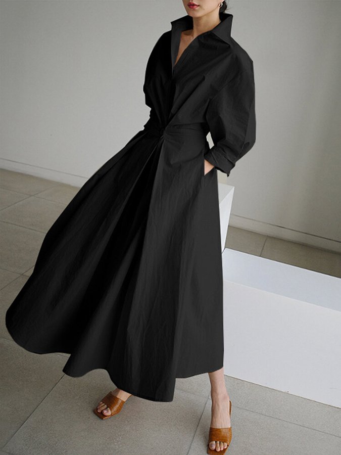 Clémence™ | Robe midi boutonnée