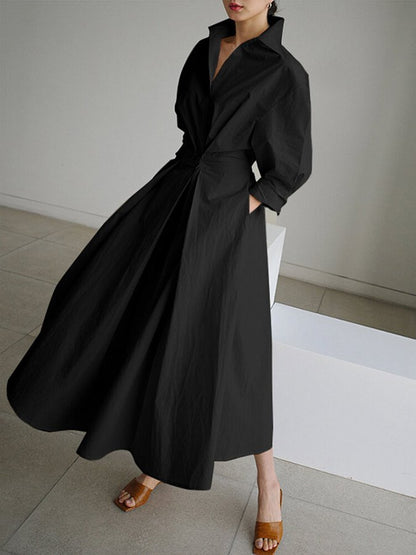 Clémence™ | Robe midi boutonnée