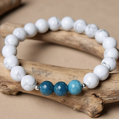 Bracelet "Amincissement" en Apatite & Howlite