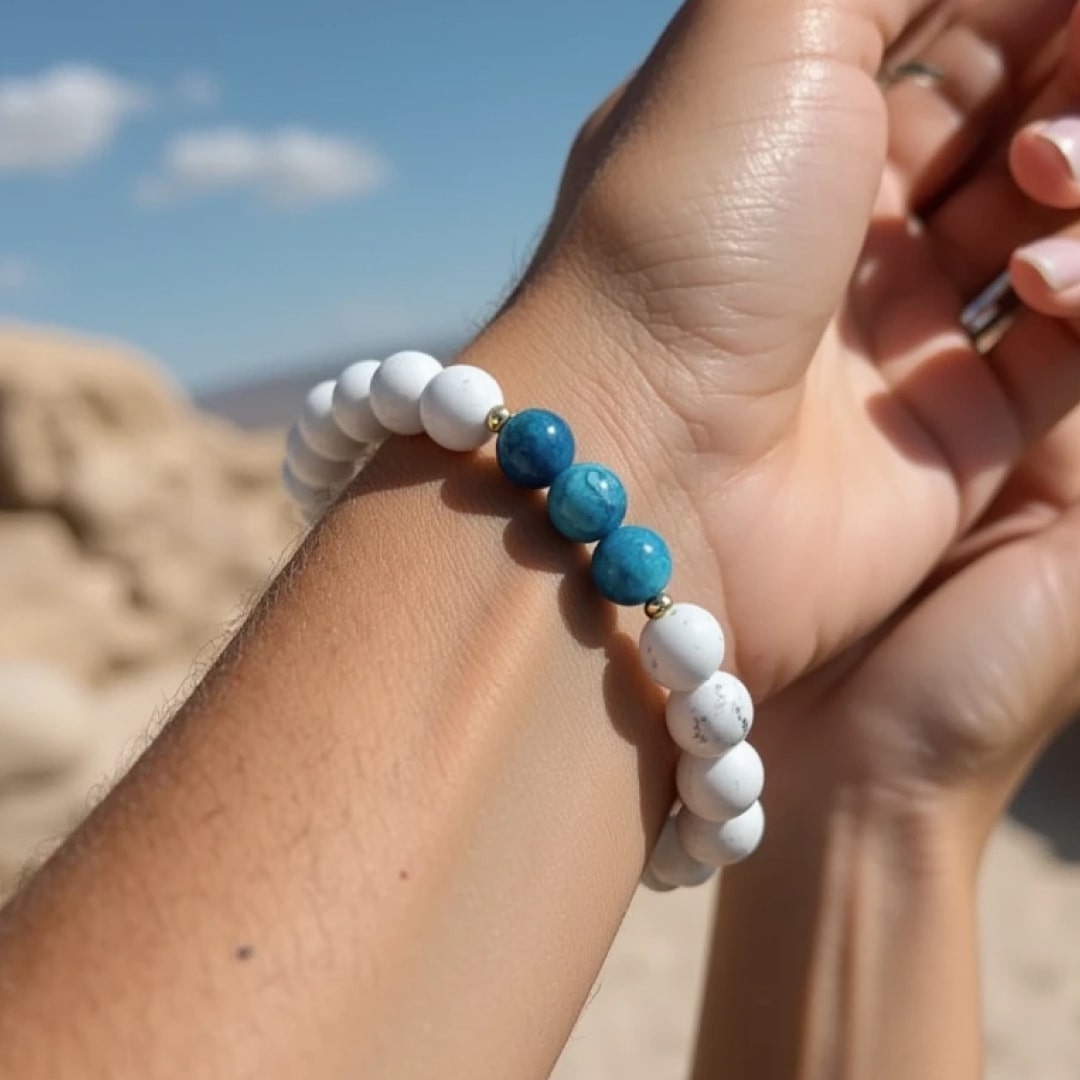 Bracelet "Amincissement" en Apatite & Howlite