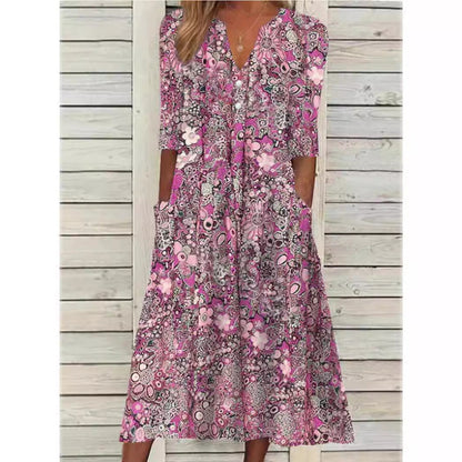 Andréa | Robe chemise florale élégante