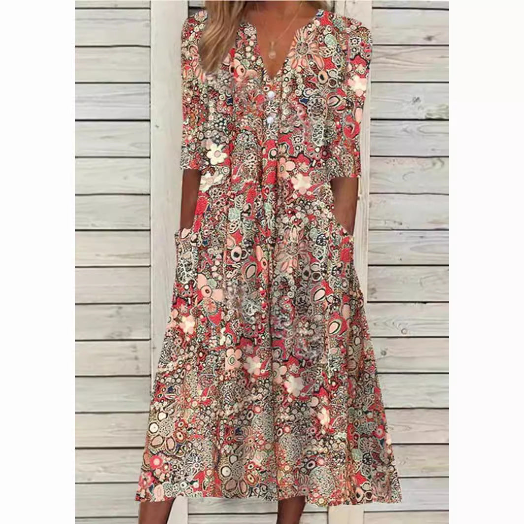 Andréa | Robe chemise florale élégante