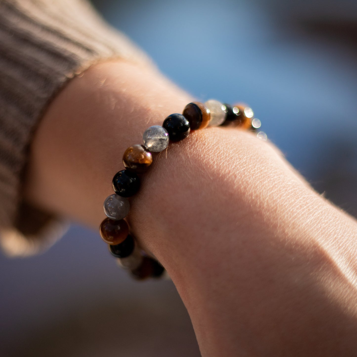 Bracelet "Protection Ultime" en Tourmaline, Oeil de Tigre & Labradorite