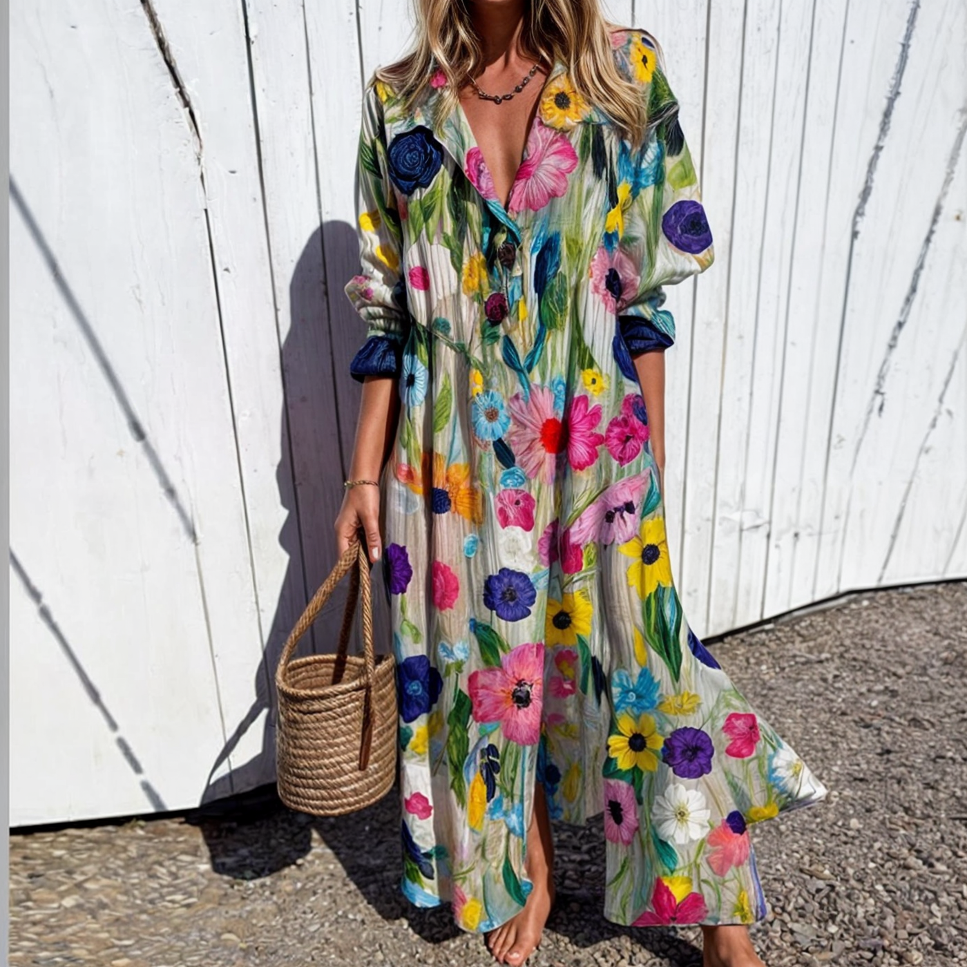 Odessa™ | Robe chemise à fleurs vibrantes