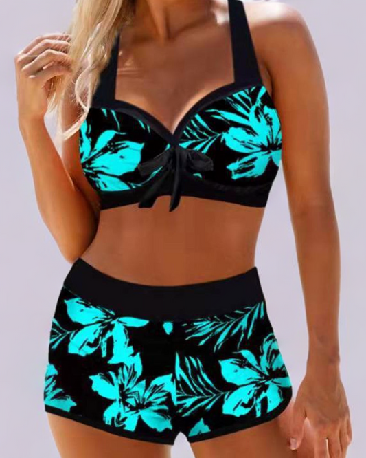 Anna | Maillot de bain taille haute imprimé fleuri