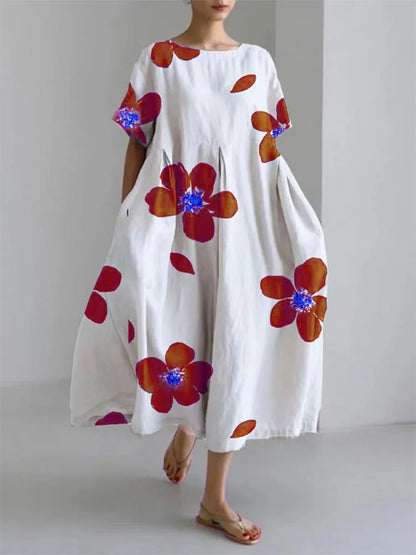 NORA - ROBE FLEURI COL ROND PRINTEMPS