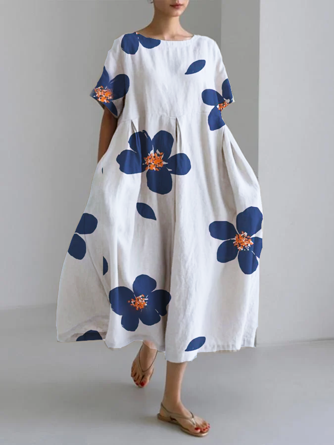 NORA - ROBE FLEURI COL ROND PRINTEMPS