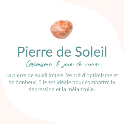 Bracelet "Chance & Joie" en Oeil de Tigre, Pierre de Soleil, Cornaline & Grenat